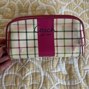 COACH Tattersail Plaid Cosmetic Bag